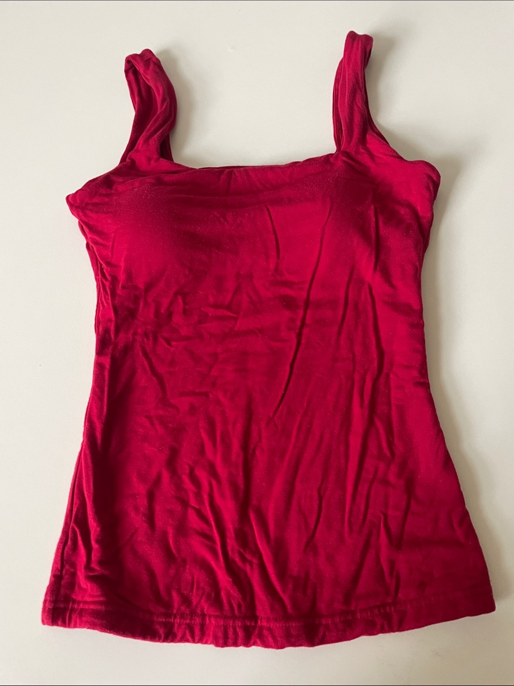 Klassy Network Small Vibrant Red Square-Neck Padded Blouse Modal Blend No Bra